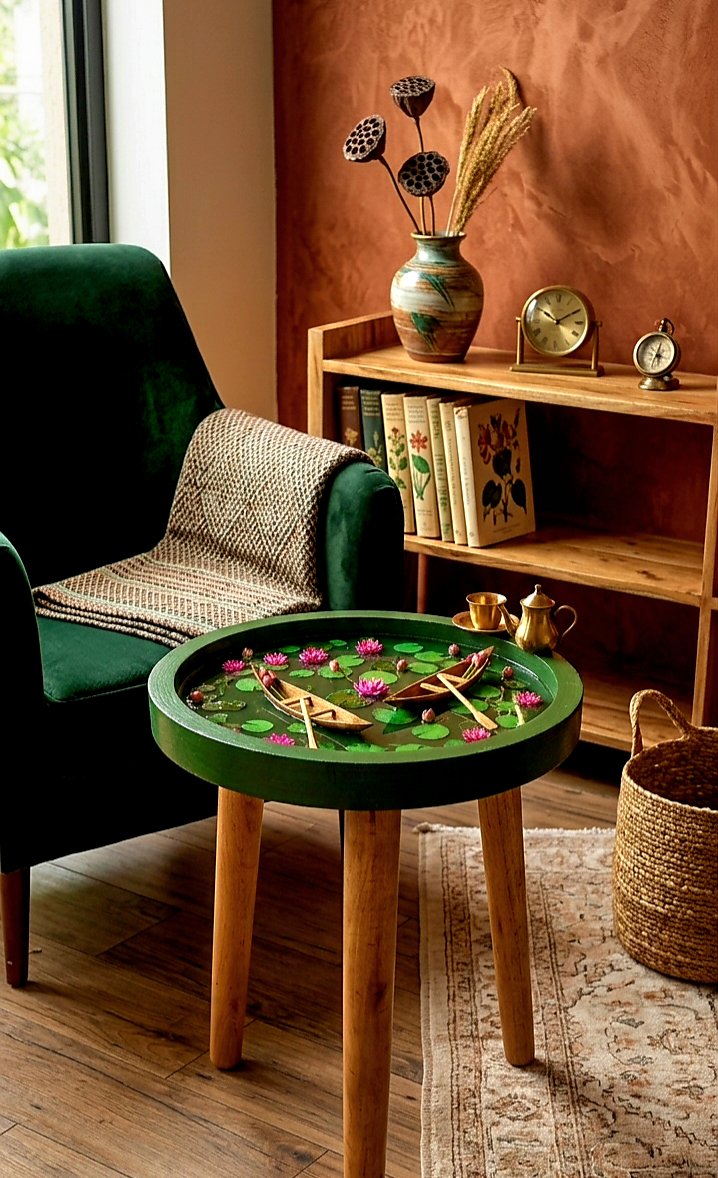 Portable Lotus Pond Decorative Table