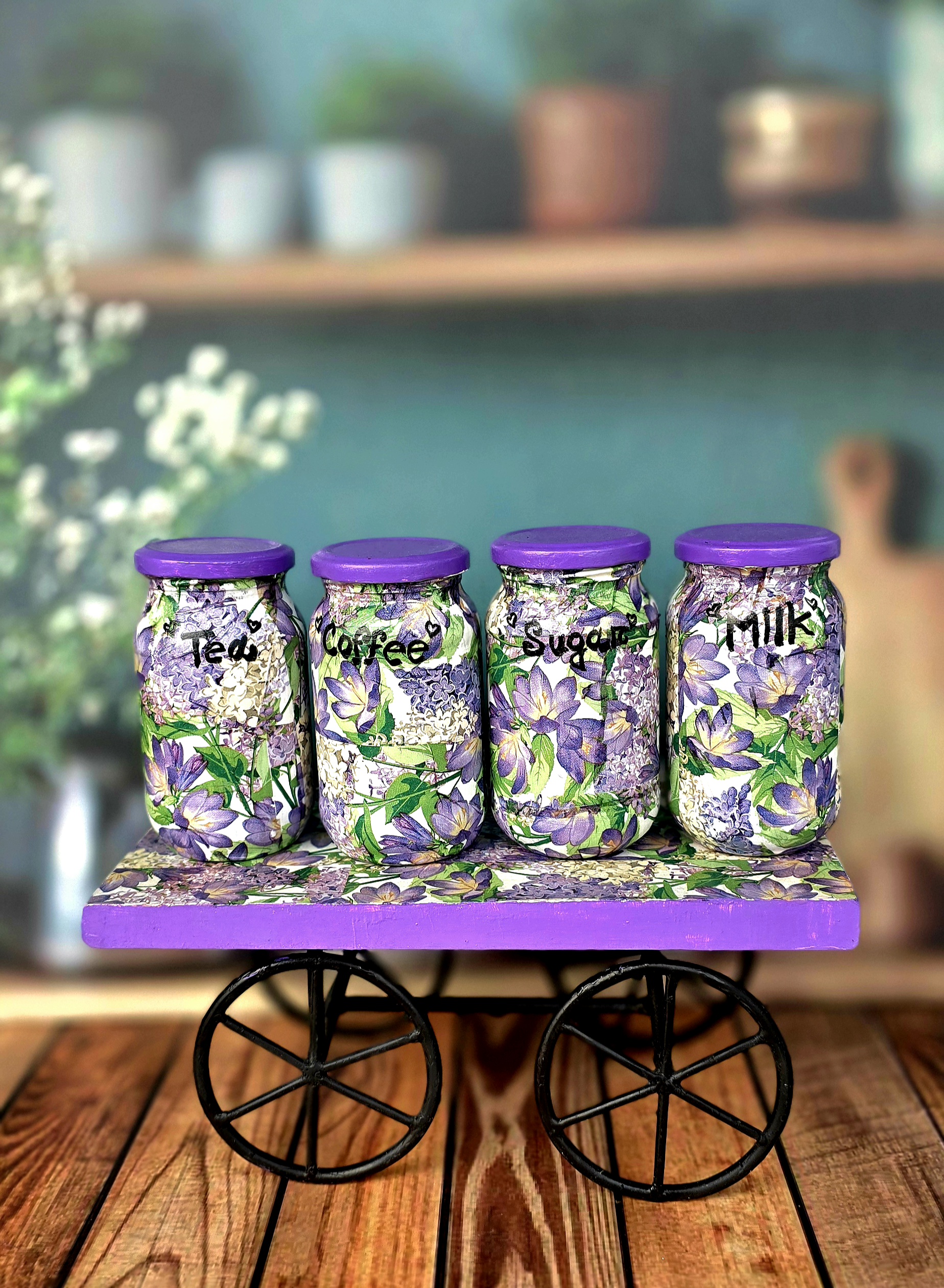 Decoupage Tea Station Set