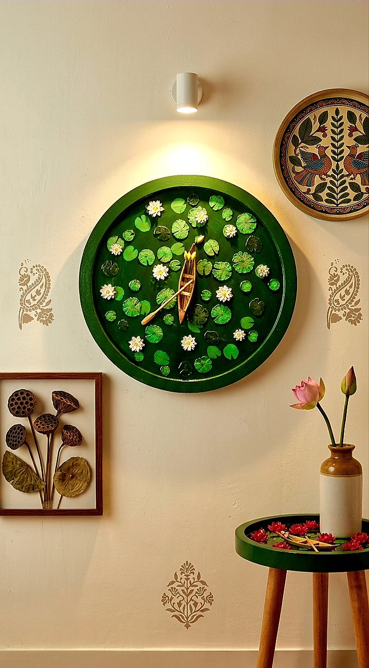 Water Lily Pond Wall Art 16" Round
