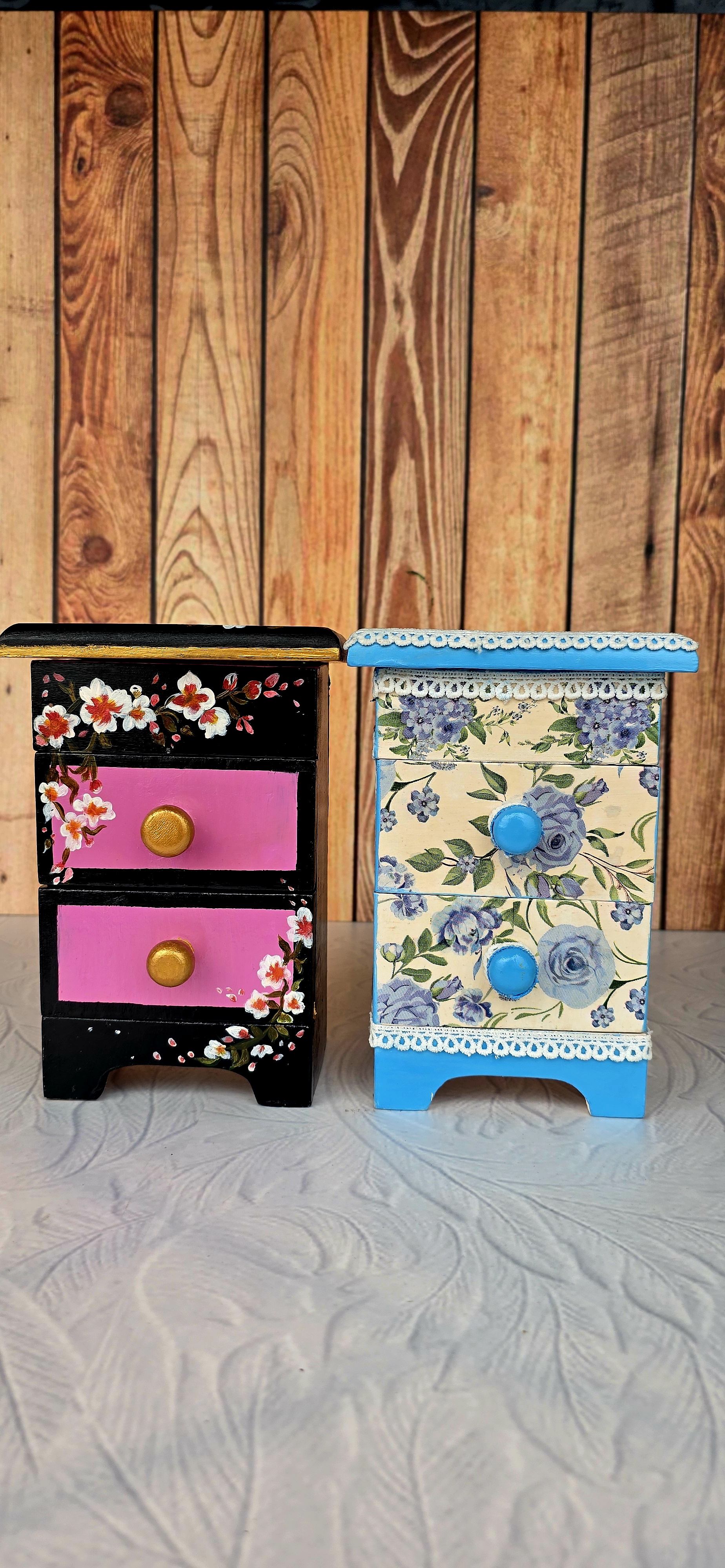 Miniature Decorated Chests of Drawers