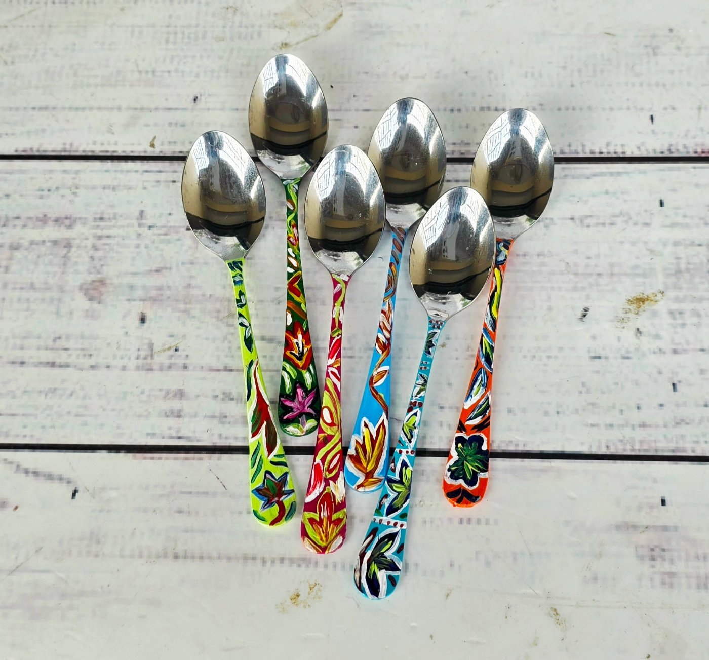Hand-Painted Riksha Art Spoon Set(6pis)