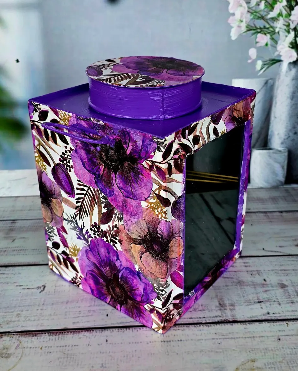 Decorative Floral Storage Canister