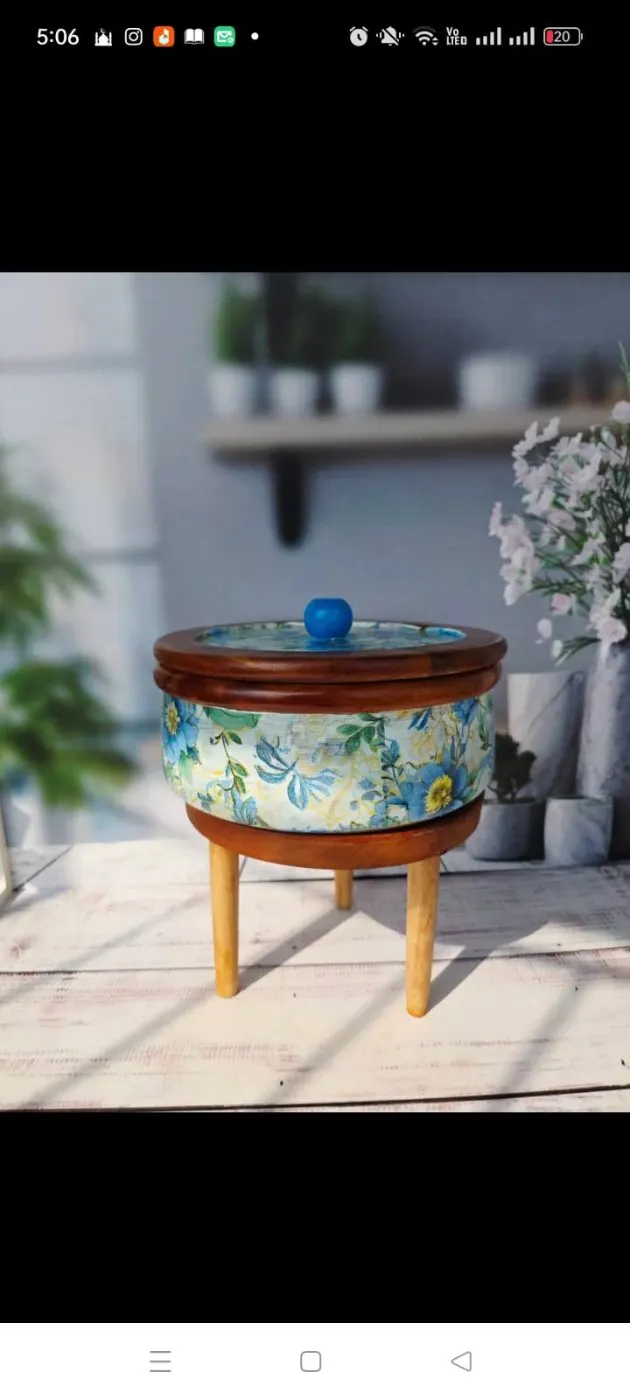 Floral Wooden Ruti Box