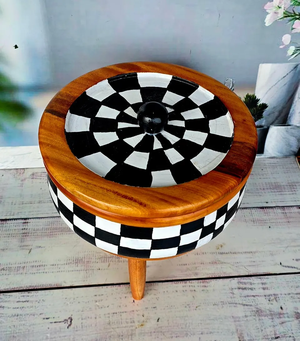 Checkered Wooden Ruti Box