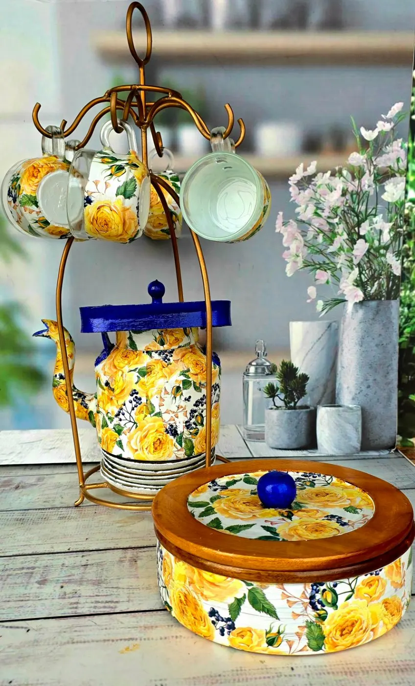 Floral Tea and Snacks Set
