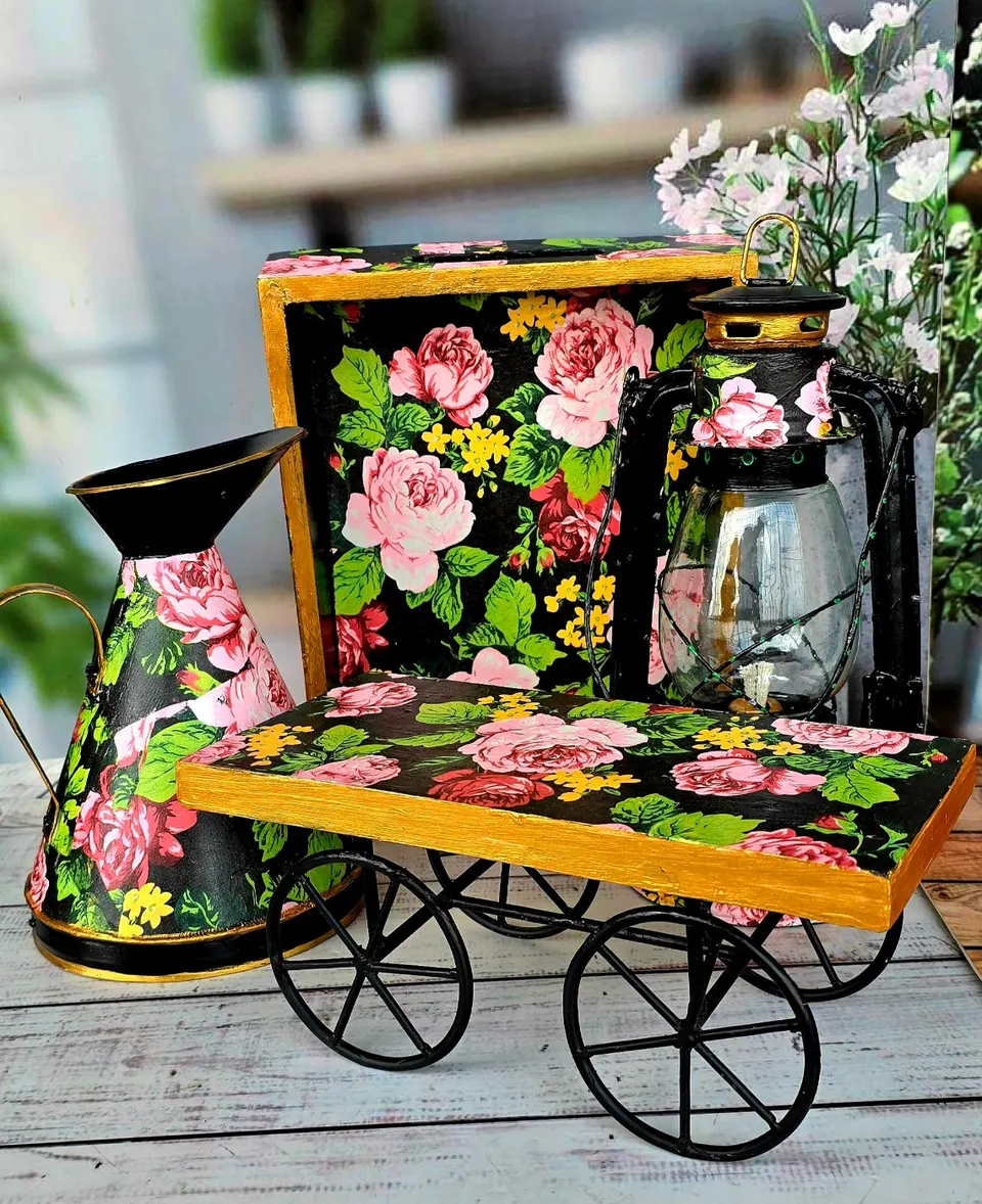Floral Hand-painted Home Decor Set