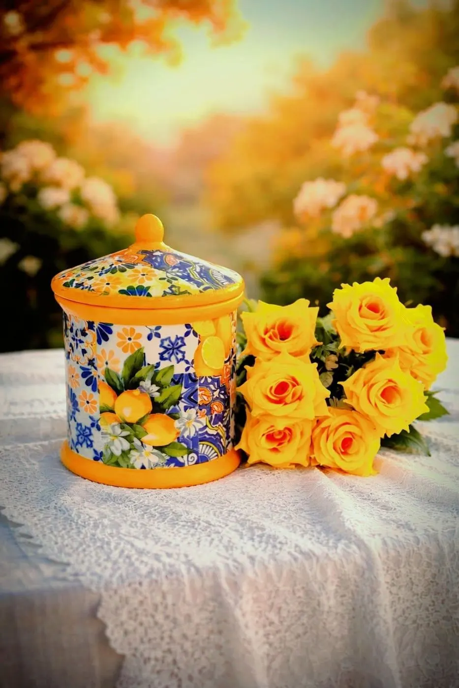Artisanal Lemon Ceramic Jar