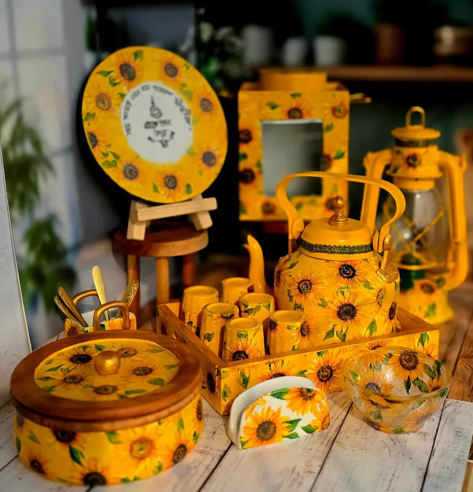 Sunflower Theme Tea Set