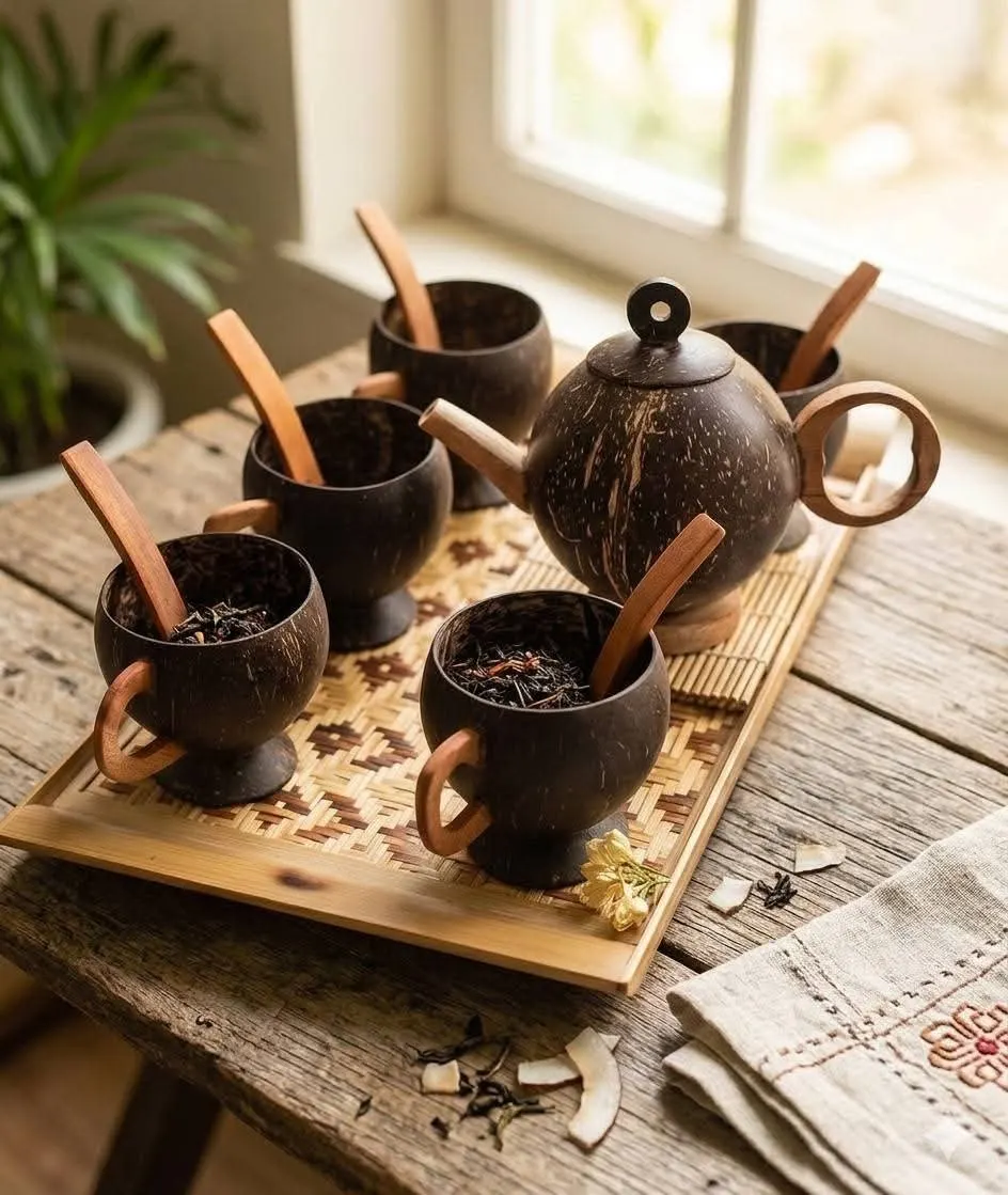 Handmade Coconut Tea Set