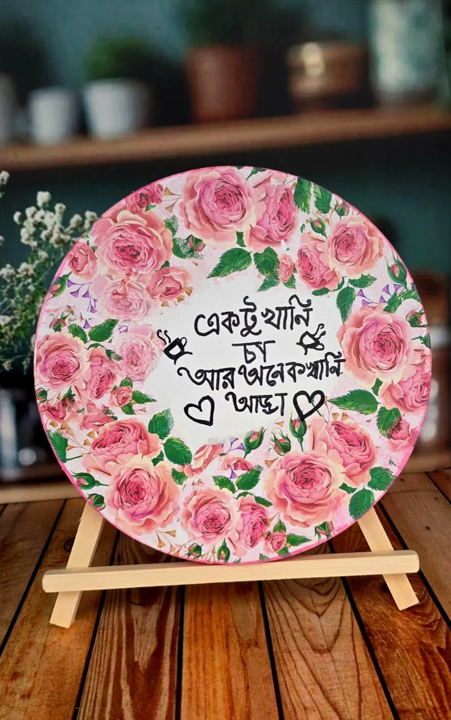 Deco-painted Tea Adda Plaque