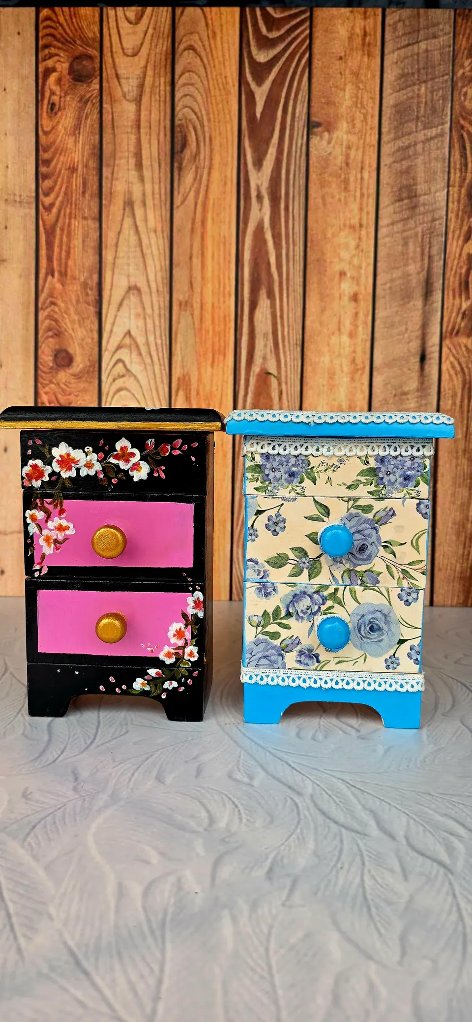 Miniature Decorated Chests of Drawers