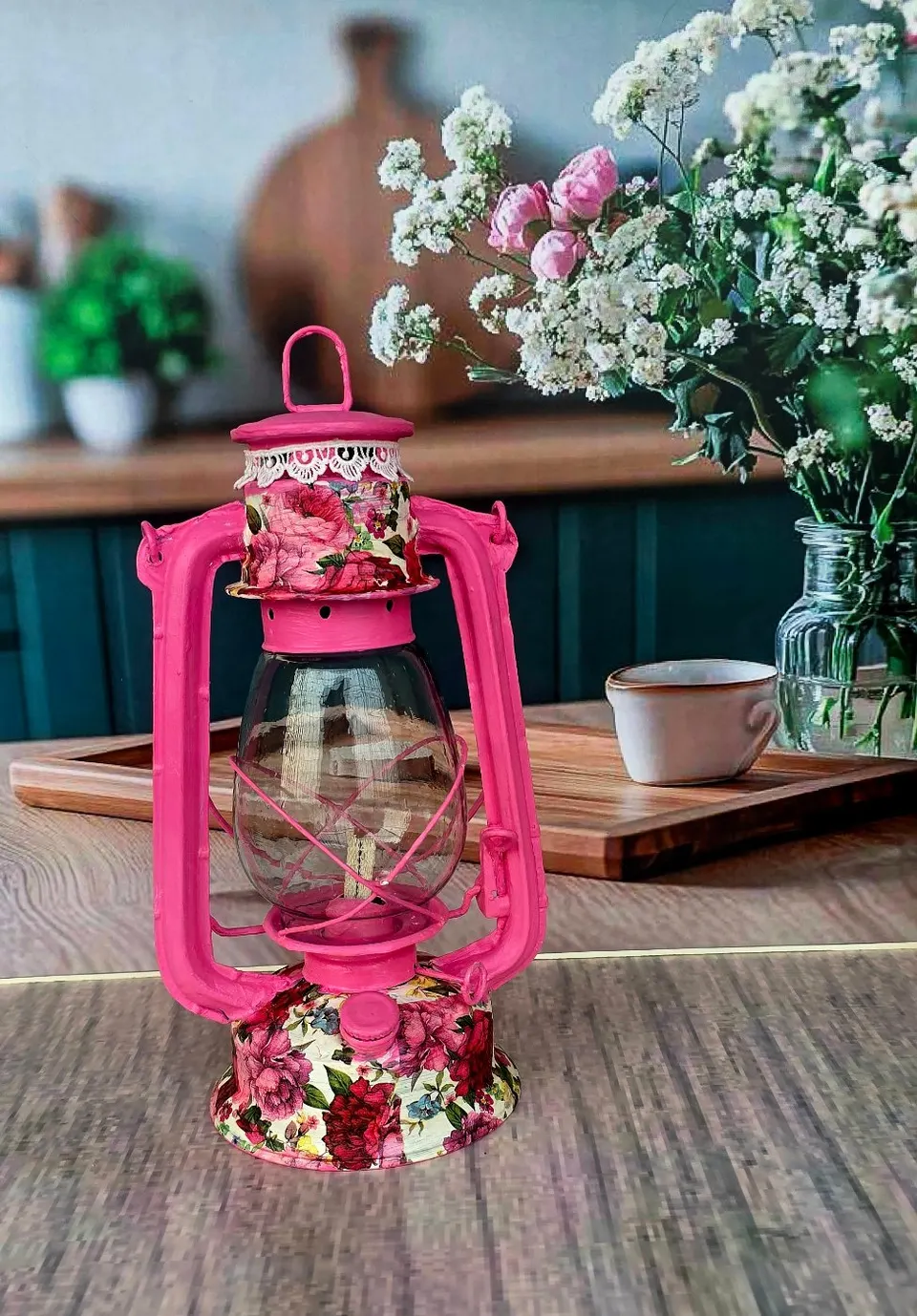 Floral Deco-painted Lantern