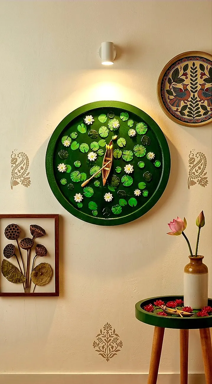 Water Lily Pond Wall Art 16" Round