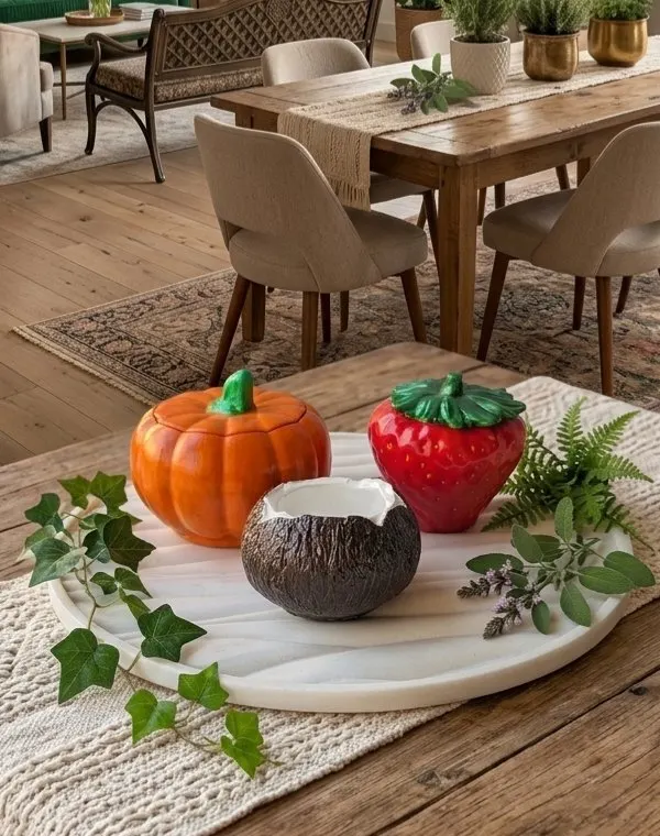 Fruit and Veggie Shaped Bowls Set With Tray