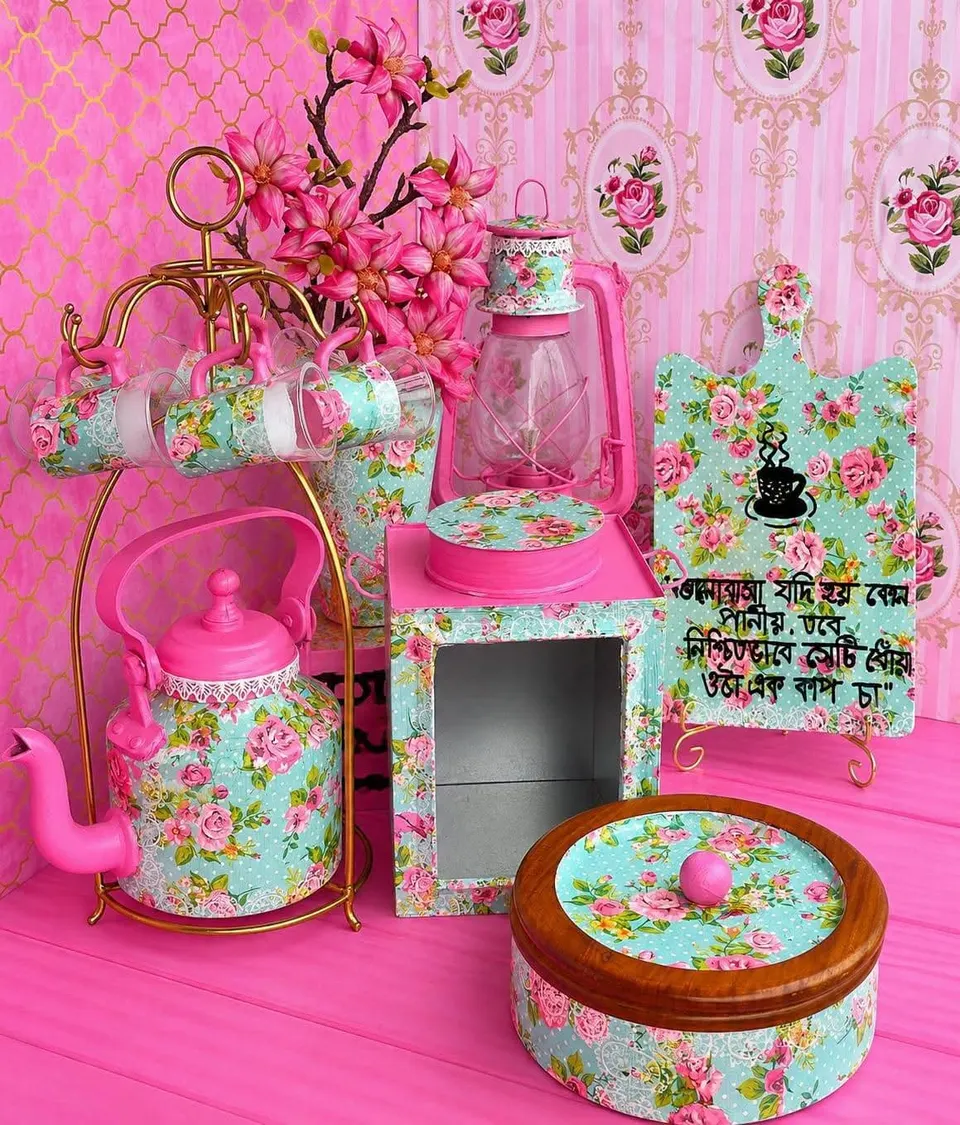 Vintage Floral Tea Corner Set