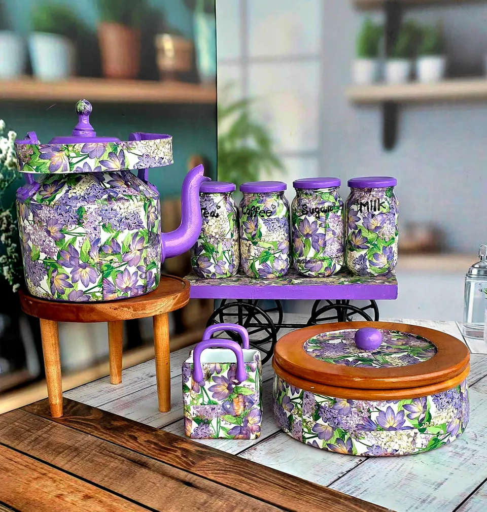 Purple Tea Corner Set