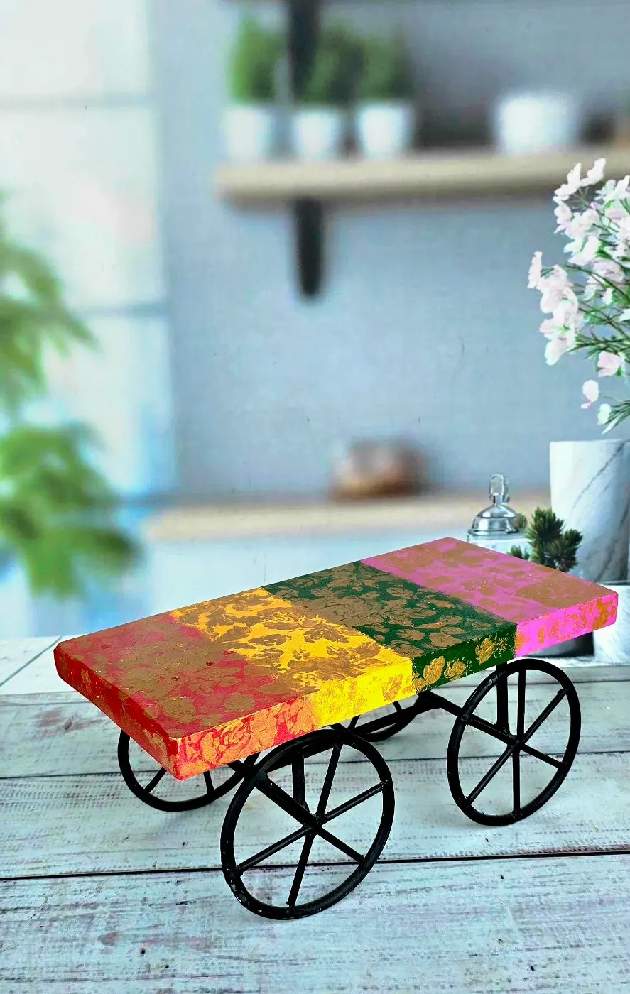 Artistic Wooden Serving Cart