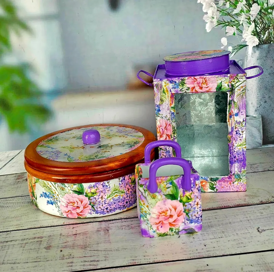 Floral Kitchen Storage Set (3 Pcs)