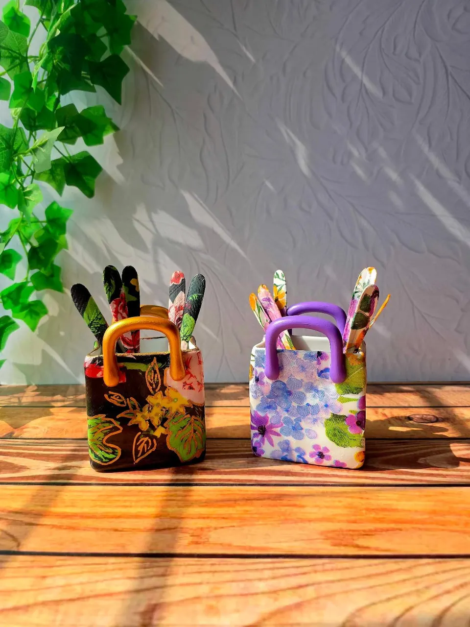 Floral Spoon and Spoon Bag Set (1Set)