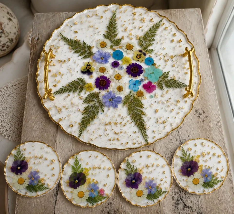 Floral Resin Tea Set