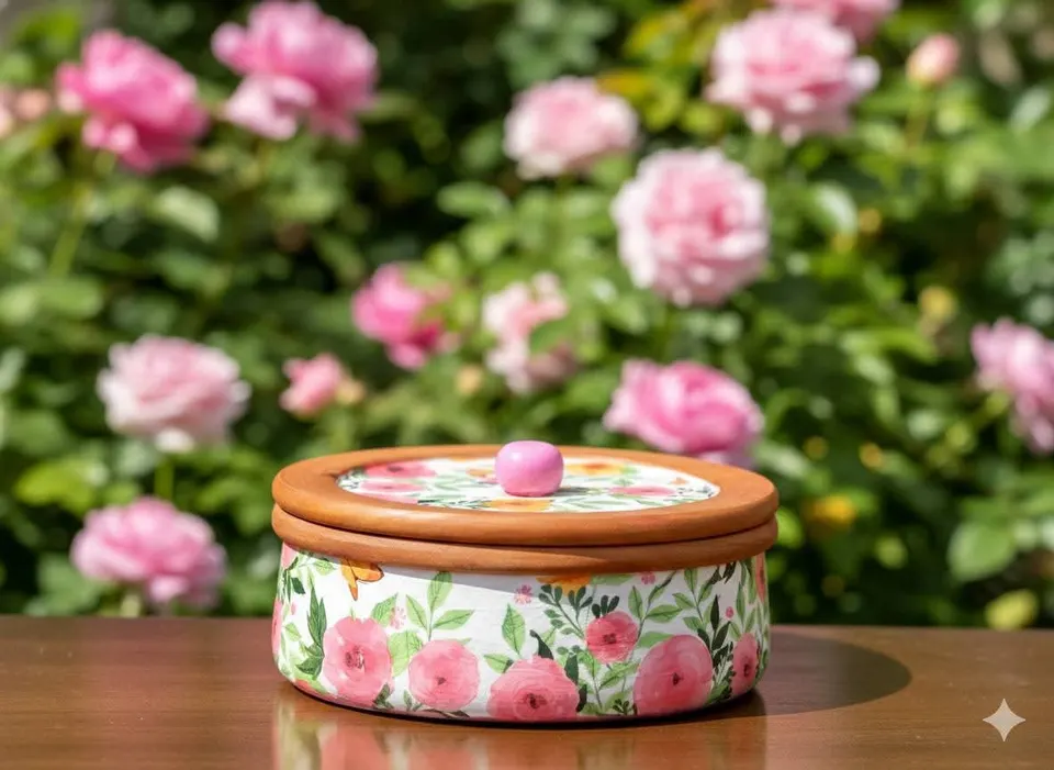 Floral Wooden Multipurpose Box