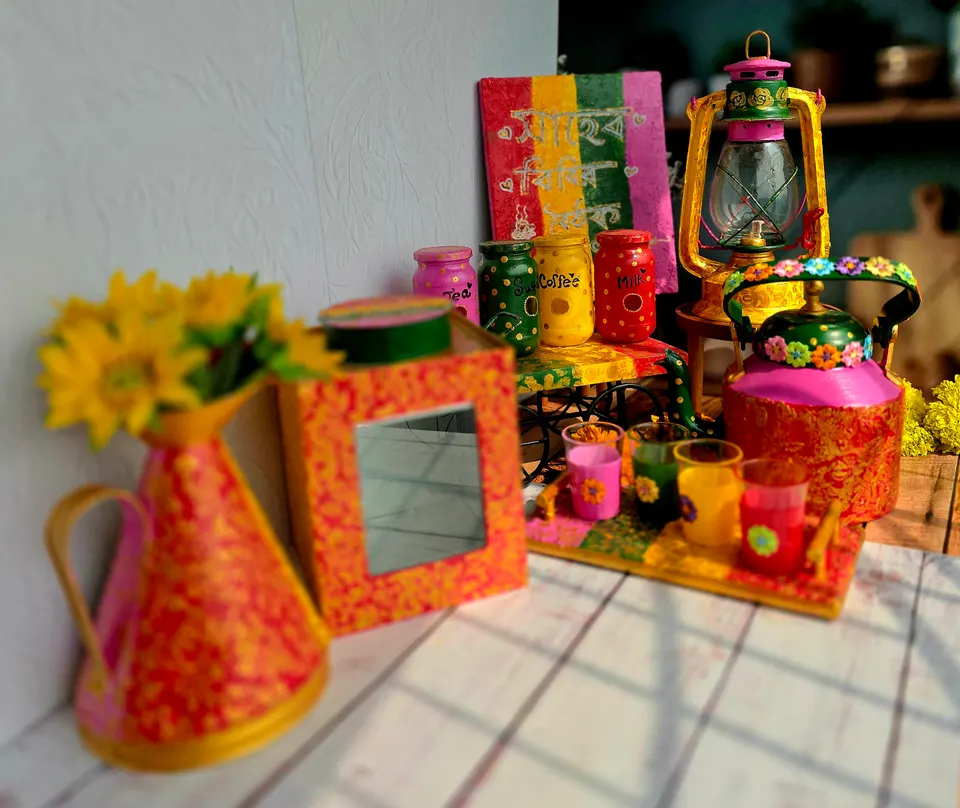 Colorful Hand Painted Tea Set