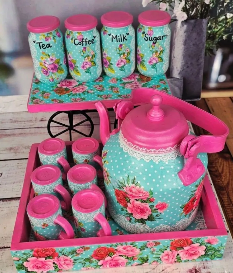 đЎArtisan Decopainted Tea Corner SetđЎ