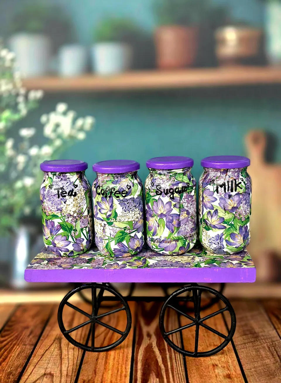 Decoupage Tea Station Set