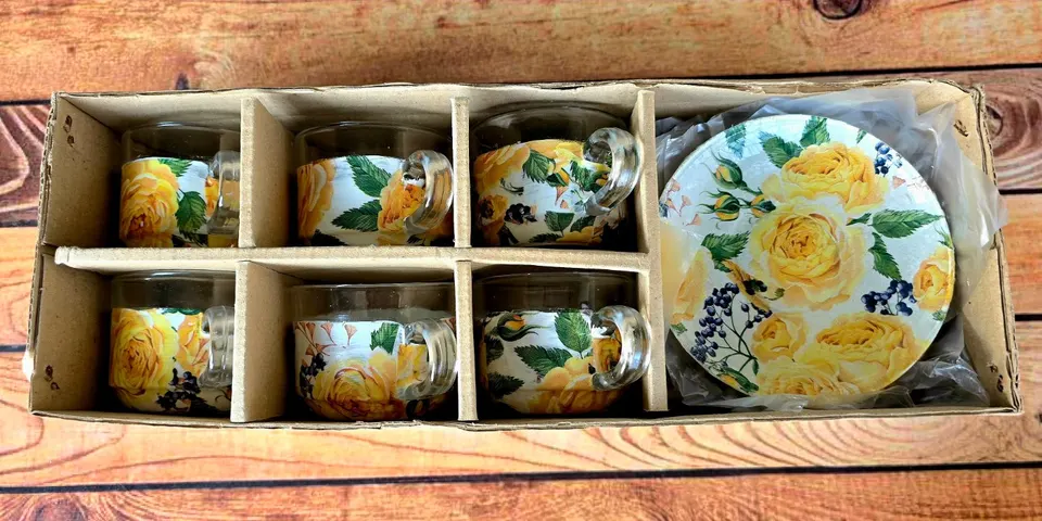 Yellow Floral Tea Set