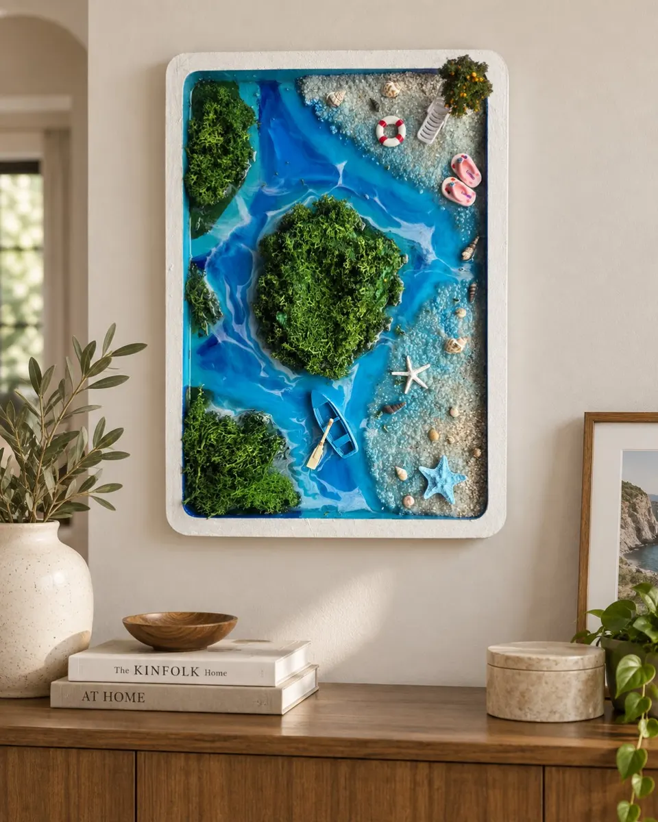 Resin Beach Art Frame (16"/11.5")