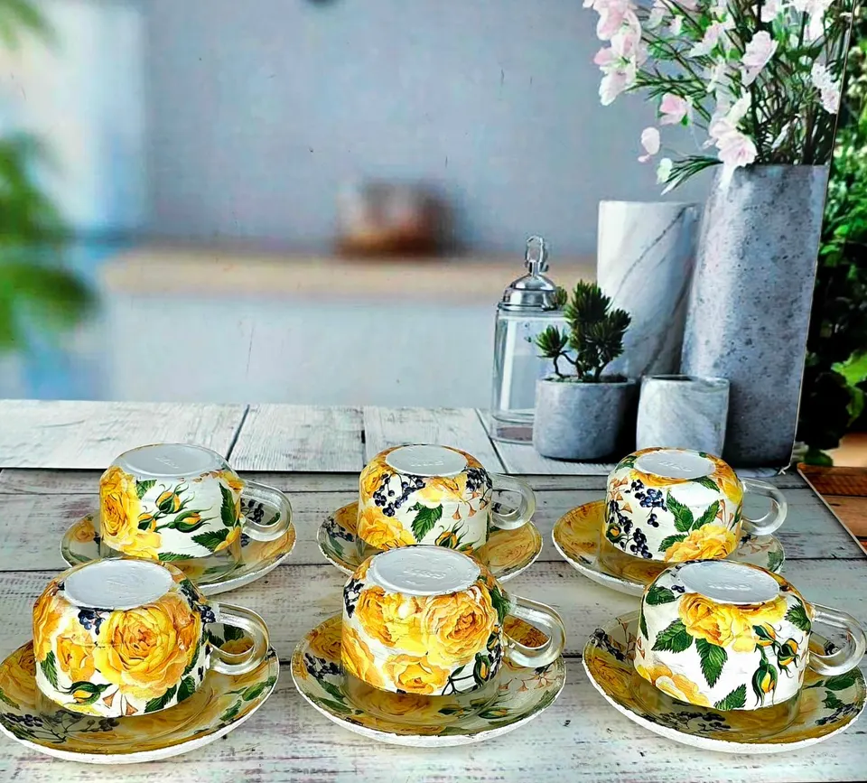 Yellow Floral Tea Set