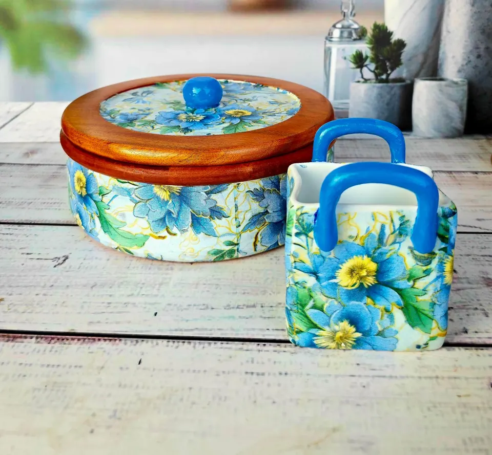 Wooden Box and Spoon Bag Combo