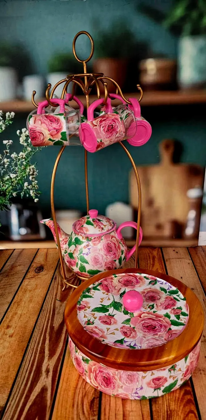Vintage Rose Tea & Storage Set